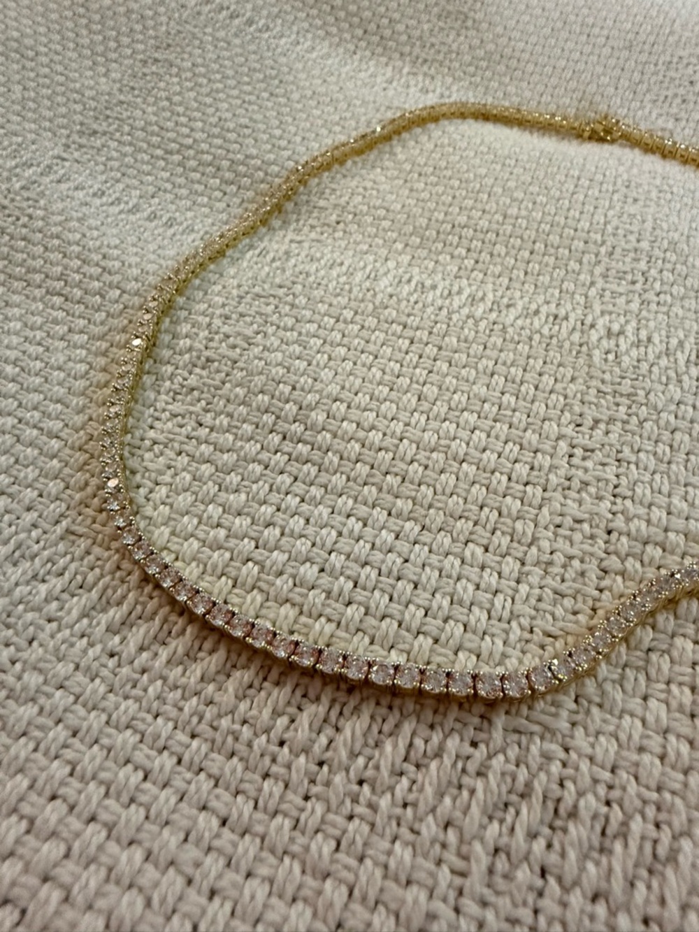 PAVOI 14K Gold Plated Tennis Necklace | 3mm Cubic Zirconia Dainty Gold plated - Picture 4 of 5